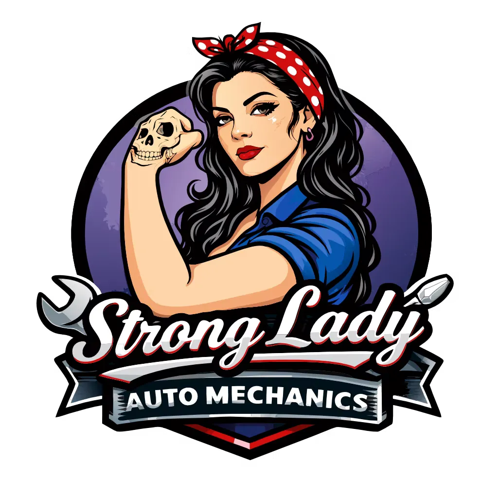 Strong Lady Auto Mechanics Logo